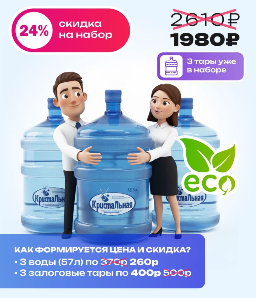 Заказать воду 19 Волгоград акция для новых клиентов набор выгодный
